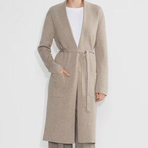 Aritzia Babaton ty cardigan Long open-front knit cardigan in Heather Nomad Taupe